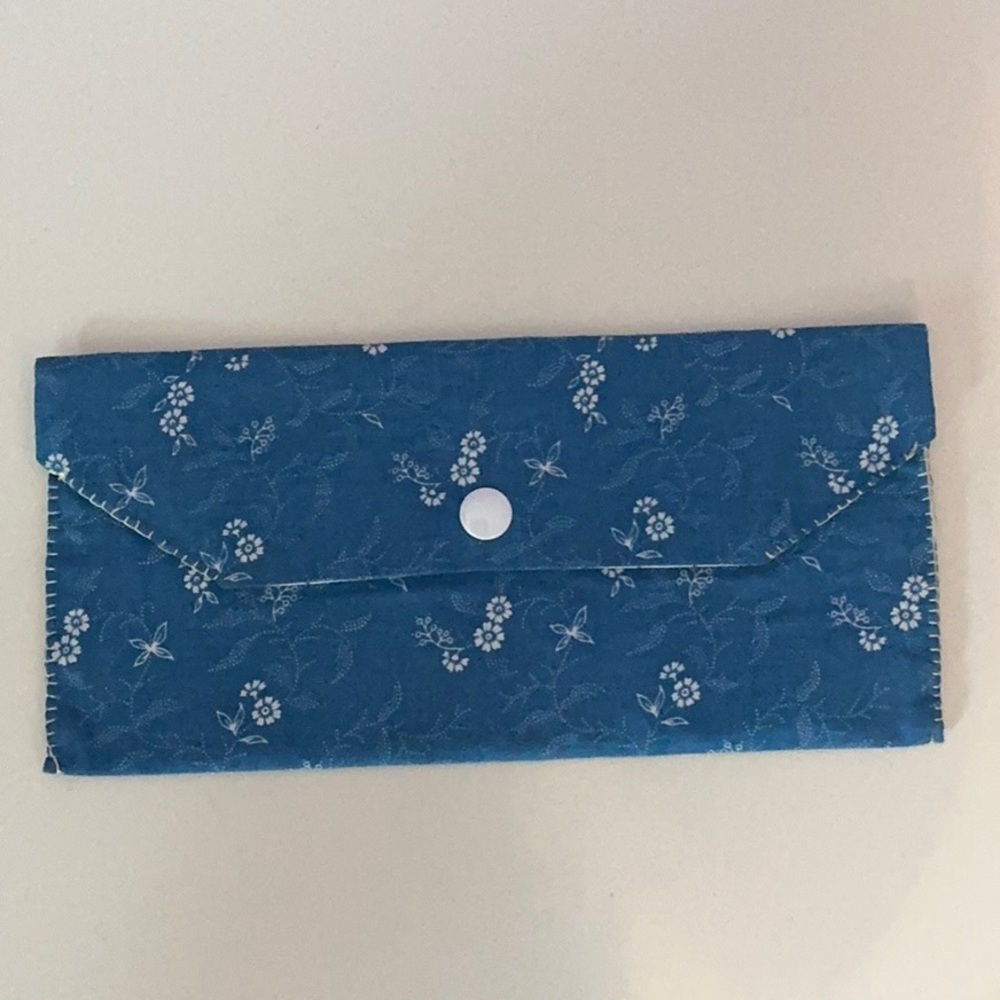 Hand Crafted Blue Floral Wallet